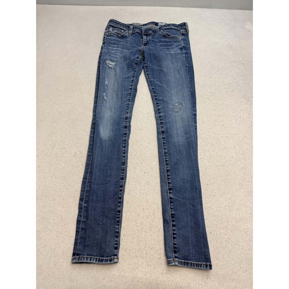 AG Adriano Goldschmied Jeans Womens 28R Blue The Legging Super Skinny Distressed